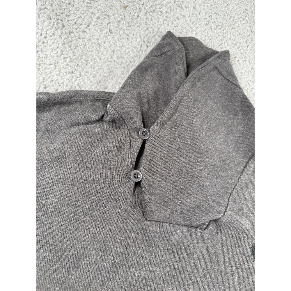 Polo Ralph‎ Lauren Cowl Neck Sweater Mens Large Blue LS Black Pony Shawl Collar